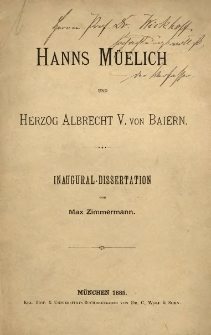 Hanns M&uuml;elich und Herzog Albrecht V. von Baiern