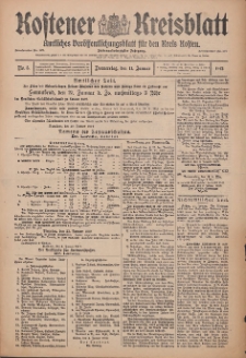 Kostener Kreisblatt: amtliches Veröffentlichungsblatt für den Kreis Kosten 1912.01.11 Jg.47 Nr5