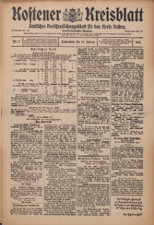 Kostener Kreisblatt: amtliches Veröffentlichungsblatt für den Kreis Kosten 1912.01.13 Jg.47 Nr6