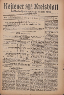 Kostener Kreisblatt: amtliches Ver&ouml;ffentlichungsblatt f&uuml;r den Kreis Kosten 1912.01.16 Jg.47 Nr7