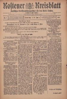 Kostener Kreisblatt: amtliches Ver&ouml;ffentlichungsblatt f&uuml;r den Kreis Kosten 1912.01.18 Jg.47 Nr8
