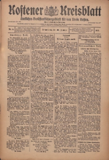 Kostener Kreisblatt: amtliches Veröffentlichungsblatt für den Kreis Kosten 1912.01.20 Jg.47 Nr9