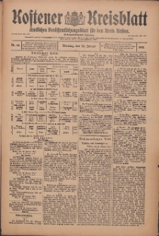 Kostener Kreisblatt: amtliches Ver&ouml;ffentlichungsblatt f&uuml;r den Kreis Kosten 1912.01.23 Jg.47 Nr10
