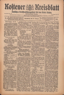Kostener Kreisblatt: amtliches Ver&ouml;ffentlichungsblatt f&uuml;r den Kreis Kosten 1912.01.27 Jg.47 Nr12