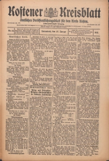 Kostener Kreisblatt: amtliches Veröffentlichungsblatt für den Kreis Kosten 1912.01.27 Jg.47 Nr12