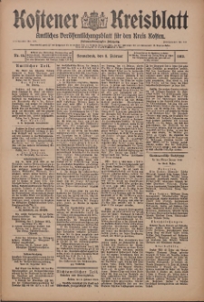 Kostener Kreisblatt: amtliches Ver&ouml;ffentlichungsblatt f&uuml;r den Kreis Kosten 1912.02.03 Jg.47 Nr15