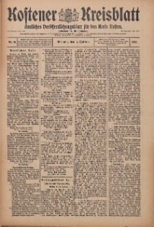 Kostener Kreisblatt: amtliches Ver&ouml;ffentlichungsblatt f&uuml;r den Kreis Kosten 1912.02.06 Jg.47 Nr16