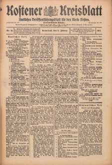 Kostener Kreisblatt: amtliches Ver&ouml;ffentlichungsblatt f&uuml;r den Kreis Kosten 1912.02.10 Jg.47 Nr18