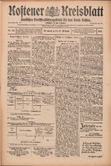 Kostener Kreisblatt: amtliches Ver&ouml;ffentlichungsblatt f&uuml;r den Kreis Kosten 1912.02.15 Jg.47 Nr20