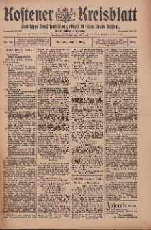 Kostener Kreisblatt: amtliches Ver&ouml;ffentlichungsblatt f&uuml;r den Kreis Kosten 1912.03.05 Jg.47 Nr28