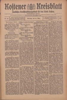 Kostener Kreisblatt: amtliches Ver&ouml;ffentlichungsblatt f&uuml;r den Kreis Kosten 1912.03.19 Jg.47 Nr34