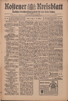 Kostener Kreisblatt: amtliches Ver&ouml;ffentlichungsblatt f&uuml;r den Kreis Kosten 1912.03.21 Jg.47 Nr35