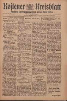 Kostener Kreisblatt: amtliches Veröffentlichungsblatt für den Kreis Kosten 1912.03.28 Jg.47 Nr38