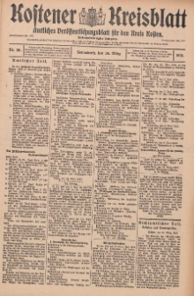 Kostener Kreisblatt: amtliches Ver&ouml;ffentlichungsblatt f&uuml;r den Kreis Kosten 1912.03.30 Jg.47 Nr39
