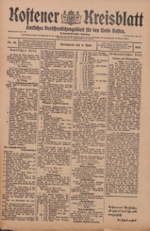 Kostener Kreisblatt: amtliches Ver&ouml;ffentlichungsblatt f&uuml;r den Kreis Kosten 1912.04.06 Jg.47 Nr42