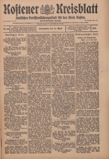 Kostener Kreisblatt: amtliches Veröffentlichungsblatt für den Kreis Kosten 1912.04.13 Jg.47 Nr45