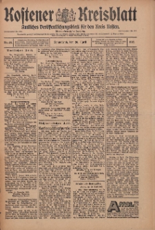 Kostener Kreisblatt: amtliches Ver&ouml;ffentlichungsblatt f&uuml;r den Kreis Kosten 1912.04.02 Jg.47 Nr48