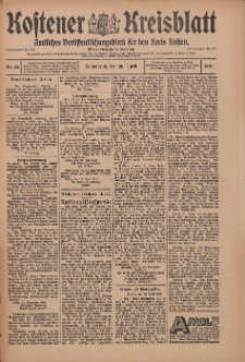 Kostener Kreisblatt: amtliches Veröffentlichungsblatt für den Kreis Kosten 1912.04.02 Jg.47 Nr48