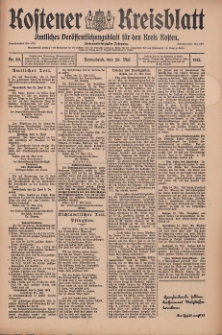 Kostener Kreisblatt: amtliches Veröffentlichungsblatt für den Kreis Kosten 1912.05.25 Jg.47 Nr63
