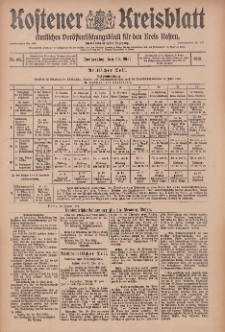Kostener Kreisblatt: amtliches Ver&ouml;ffentlichungsblatt f&uuml;r den Kreis Kosten 1912.05.30 Jg.47 Nr65