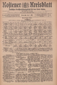 Kostener Kreisblatt: amtliches Veröffentlichungsblatt für den Kreis Kosten 1912.05.30 Jg.47 Nr65