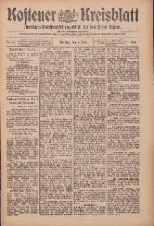 Kostener Kreisblatt: amtliches Ver&ouml;ffentlichungsblatt f&uuml;r den Kreis Kosten 1912.06.04 Jg.47 Nr67
