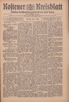 Kostener Kreisblatt: amtliches Veröffentlichungsblatt für den Kreis Kosten 1912.06.04 Jg.47 Nr67
