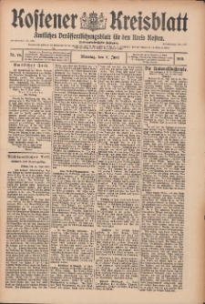 Kostener Kreisblatt: amtliches Ver&ouml;ffentlichungsblatt f&uuml;r den Kreis Kosten 1912.06.11 Jg.47 Nr70
