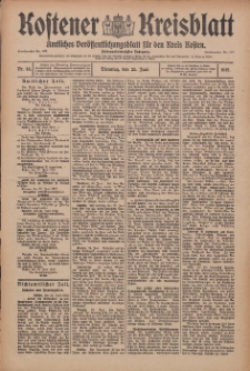 Kostener Kreisblatt: amtliches Ver&ouml;ffentlichungsblatt f&uuml;r den Kreis Kosten 1912.06.25 Jg.47 Nr76