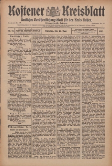 Kostener Kreisblatt: amtliches Veröffentlichungsblatt für den Kreis Kosten 1912.06.25 Jg.47 Nr76