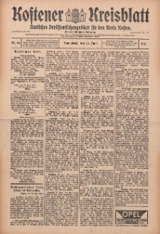 Kostener Kreisblatt: amtliches Ver&ouml;ffentlichungsblatt f&uuml;r den Kreis Kosten 1912.06.29 Jg.47 Nr78