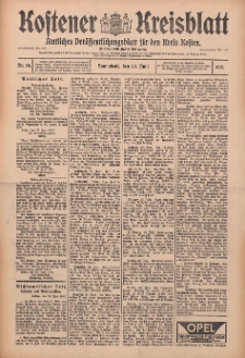 Kostener Kreisblatt: amtliches Veröffentlichungsblatt für den Kreis Kosten 1912.06.29 Jg.47 Nr78