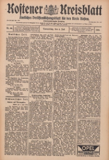 Kostener Kreisblatt: amtliches Ver&ouml;ffentlichungsblatt f&uuml;r den Kreis Kosten 1912.07.04 Jg.47 Nr80