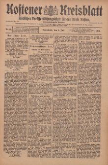 Kostener Kreisblatt: amtliches Ver&ouml;ffentlichungsblatt f&uuml;r den Kreis Kosten 1912.07.06 Jg.47 Nr81