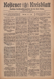 Kostener Kreisblatt: amtliches Ver&ouml;ffentlichungsblatt f&uuml;r den Kreis Kosten 1912.07.09 Jg.47 Nr82