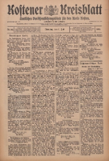 Kostener Kreisblatt: amtliches Veröffentlichungsblatt für den Kreis Kosten 1912.07.09 Jg.47 Nr82