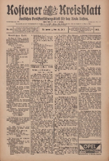 Kostener Kreisblatt: amtliches Ver&ouml;ffentlichungsblatt f&uuml;r den Kreis Kosten 1912.07.11 Jg.47 Nr83