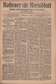 Kostener Kreisblatt: amtliches Veröffentlichungsblatt für den Kreis Kosten 1912.08.01 Jg.47 Nr92