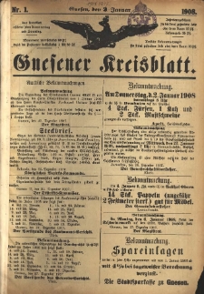 Gnesener Kreisblatt 1908.01.02 Nr1