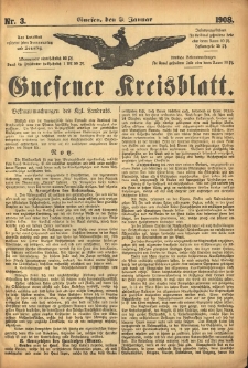 Gnesener Kreisblatt 1908.01.09 Nr3