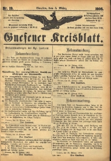 Gnesener Kreisblatt 1908.03.05 Nr19