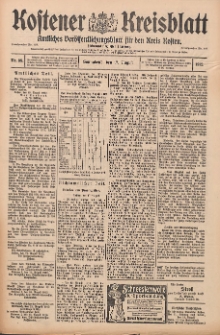 Kostener Kreisblatt: amtliches Ver&ouml;ffentlichungsblatt f&uuml;r den Kreis Kosten 1912.08.17 Jg.47 Nr99