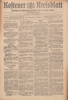 Kostener Kreisblatt: amtliches Ver&ouml;ffentlichungsblatt f&uuml;r den Kreis Kosten 1912.08.22 Jg.47 Nr101