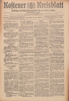 Kostener Kreisblatt: amtliches Veröffentlichungsblatt für den Kreis Kosten 1912.08.22 Jg.47 Nr101