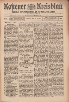 Kostener Kreisblatt: amtliches Ver&ouml;ffentlichungsblatt f&uuml;r den Kreis Kosten 1912.08.27 Jg.47 Nr103
