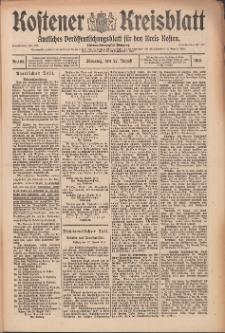 Kostener Kreisblatt: amtliches Veröffentlichungsblatt für den Kreis Kosten 1912.08.27 Jg.47 Nr103