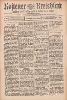 Kostener Kreisblatt: amtliches Ver&ouml;ffentlichungsblatt f&uuml;r den Kreis Kosten 1912.08.29 Jg.47 Nr104
