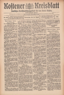 Kostener Kreisblatt: amtliches Veröffentlichungsblatt für den Kreis Kosten 1912.08.29 Jg.47 Nr104