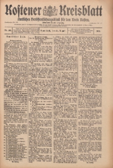 Kostener Kreisblatt: amtliches Ver&ouml;ffentlichungsblatt f&uuml;r den Kreis Kosten 1912.08.31 Jg.47 Nr105