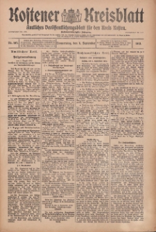 Kostener Kreisblatt: amtliches Ver&ouml;ffentlichungsblatt f&uuml;r den Kreis Kosten 1912.09.05 Jg.47 Nr107